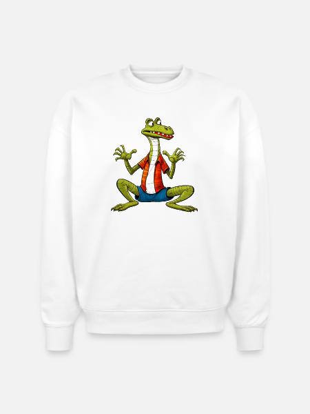 Yogi Lizard - Stanley/Stella Radder Unisex Oversized Organic Sweatshirt - white