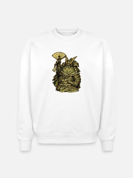 Cabbage Colonel — Funny Vegetable Commander - Stanley/Stella Radder Unisex Oversized Organic Sweatshirt - white
