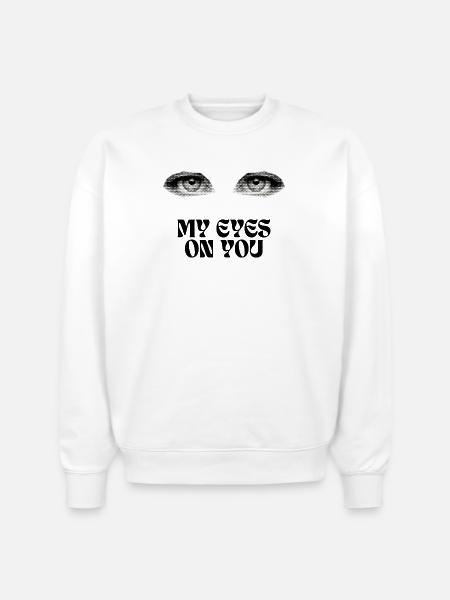 Halftone Twin Eyes - Stanley/Stella Radder Unisex Oversized Organic Sweatshirt - white