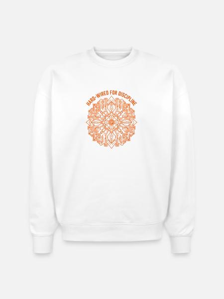 Engineer Discipline Tech Emblem - Stanley/Stella Radder Unisex Oversized Organic Sweatshirt - white