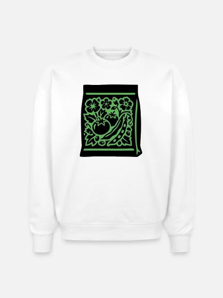 Seed Packet Tomatoes Veggies - Stanley/Stella Radder Unisex Oversized Organic Sweatshirt - white