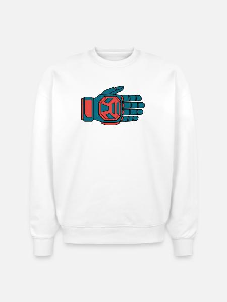 Secure Downhill Glove BMX Rider - Stanley/Stella Radder Unisex Oversized Organic Sweatshirt - white