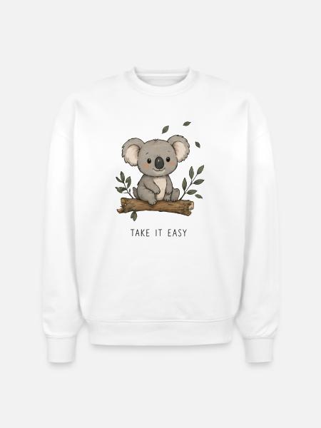 Take it easy - Stanley/Stella Radder Unisex Oversized Organic Sweatshirt - white