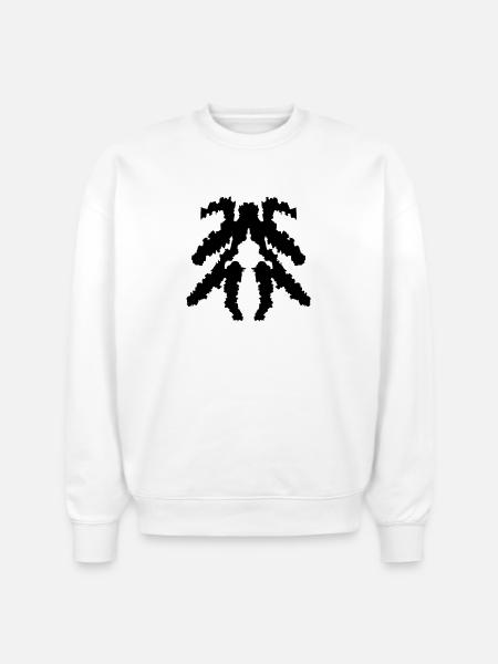 Fractal Dendrite Glyph - Stanley/Stella Radder Unisex Oversized Organic Sweatshirt - white