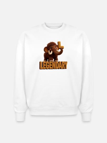 Legendary Mammoth — Bold Letter Art - Stanley/Stella Radder Unisex Oversized Organic Sweatshirt - white