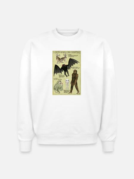 North American Cryptids Poster - Stanley/Stella Radder Unisex Oversized Organic Sweatshirt - white