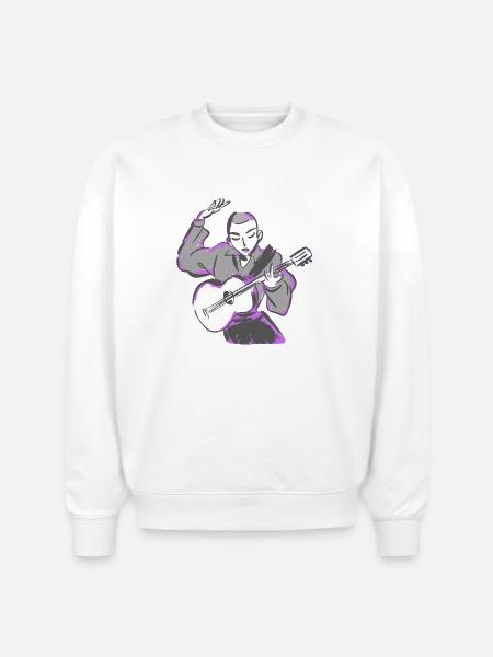 Learning_One_String - Stanley/Stella Radder Unisex Oversized Organic Sweatshirt - white