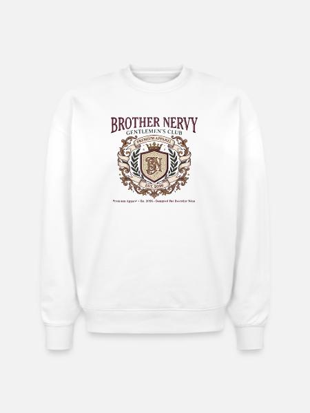 Brother Nervy Gentlemen's Club - Stanley/Stella Radder Unisex Oversized Organic Sweatshirt - white
