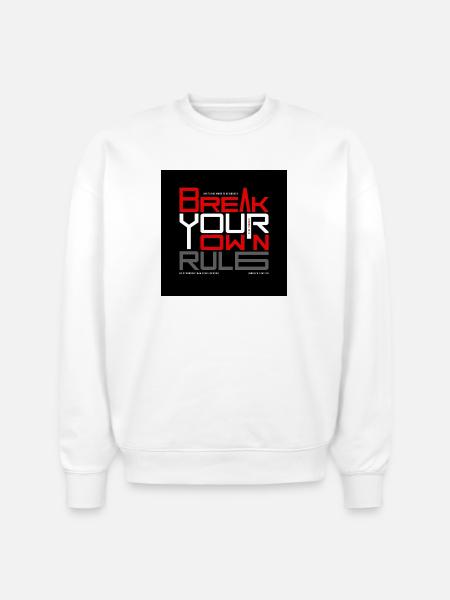 Break_the_limits-_Explosive_Action_Motivatt - Stanley/Stella Radder Unisex Oversized Organic Sweatshirt - white