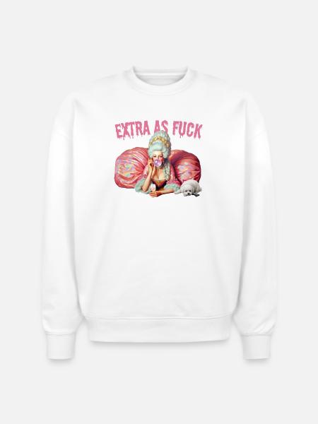 Rococo Bubblegum Queen - Stanley/Stella Radder Unisex Oversized Organic Sweatshirt - white