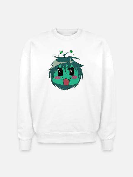 Cute alien anime style - Stanley/Stella Radder Unisex Oversized Organic Sweatshirt - white