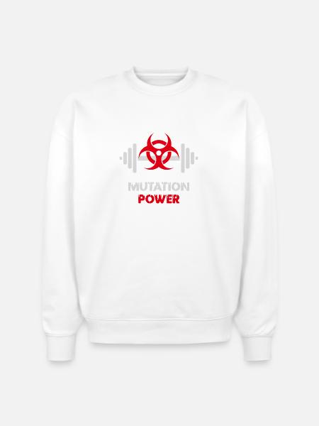 Powerlifting Mutation Strength - Stanley/Stella Radder Unisex Oversized Organic Sweatshirt - white