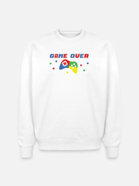 GAME_OVER - Stanley/Stella Radder Unisex Oversized Organic Sweatshirt - white