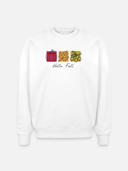 Hello Fall - Stanley/Stella Radder Unisex Oversized Organic Sweatshirt - white