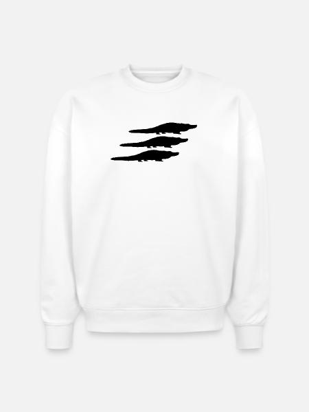 Alligator Silhouettes - Stanley/Stella Radder Unisex Oversized Organic Sweatshirt - white