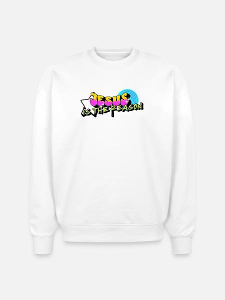 Jesus is the Reason - Stanley/Stella Radder Unisex Oversized Organic Sweatshirt - white
