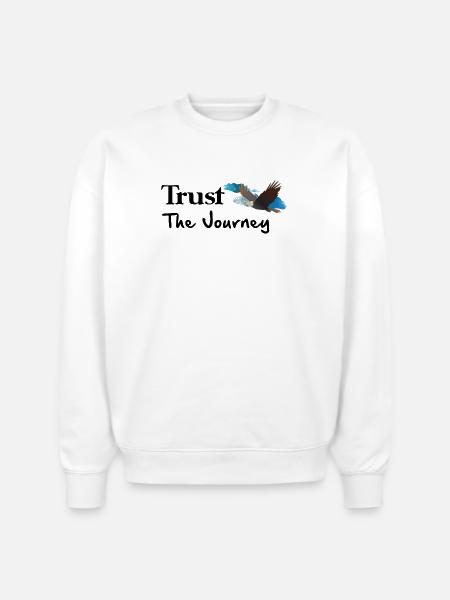 Soaring Eagle in Blue Sky - Stanley/Stella Radder Unisex Oversized Organic Sweatshirt - white