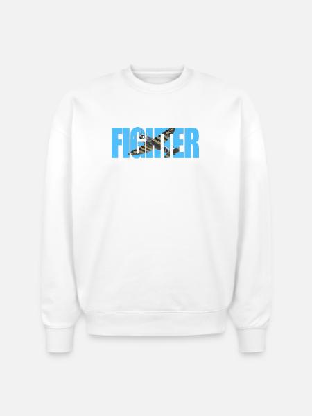 P-47 Thunderbolt - Stanley/Stella Radder Unisex Oversized Organic Sweatshirt - white
