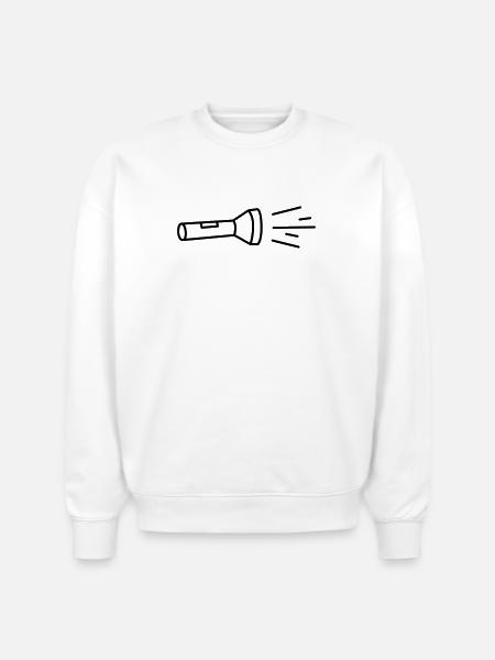 flashlight - Stanley/Stella Radder Unisex Oversized Organic Sweatshirt - white
