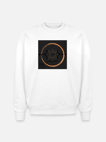 Choose Your Path Emblem - Stanley/Stella Radder Unisex Oversized Organic Sweatshirt - white