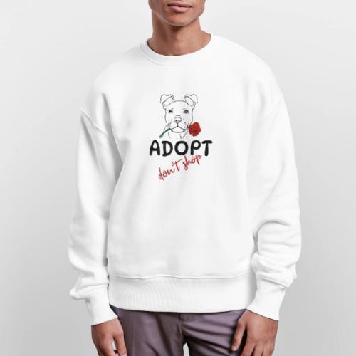 Retro Adopt Dont Shop Cute Puppy Rose Tee - Stanley/Stella Radder Unisex Oversized Organic Sweatshirt