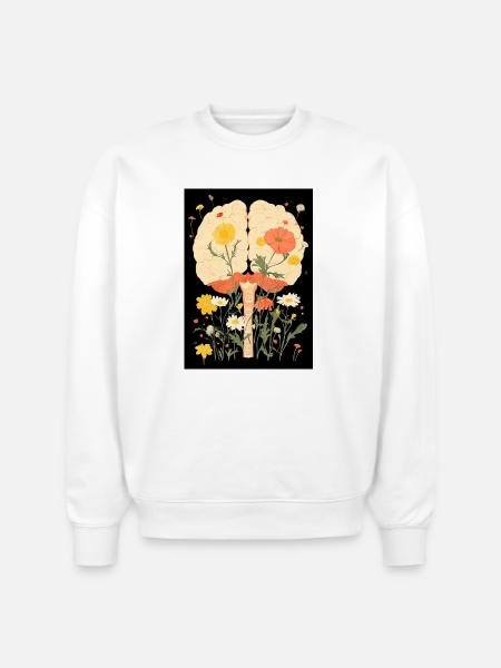 Blooming Mind - Stanley/Stella Radder Unisex Oversized Organic Sweatshirt - white