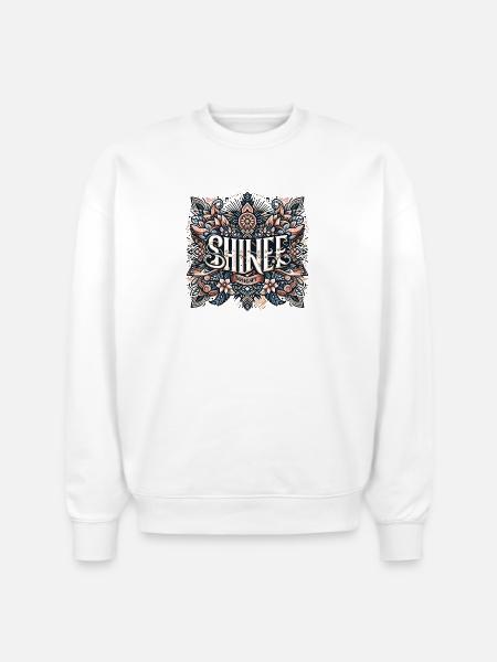 Shine Bright Ornamental Mandala - Stanley/Stella Radder Unisex Oversized Organic Sweatshirt - white