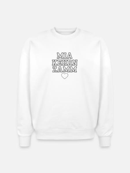 Mia Kehren Zamm Heart Tee - Stanley/Stella Radder Unisex Oversized Organic Sweatshirt - white