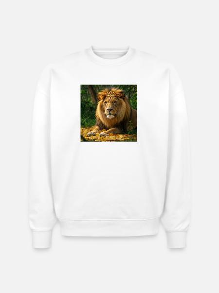 Lion coin - Stanley/Stella Radder Unisex Oversized Organic Sweatshirt - white