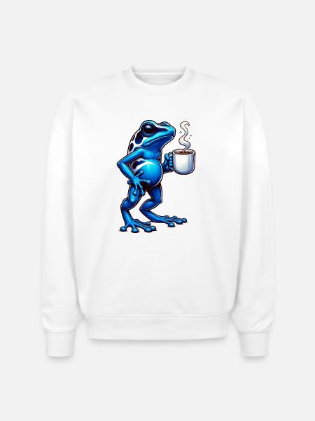 Poison Frog Coffee - Stanley/Stella Radder Unisex Oversized Organic Sweatshirt - white