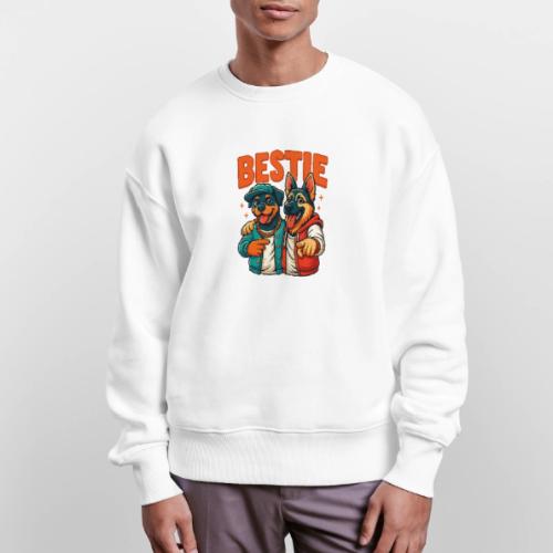 Hip Hop Dog Besties Shirt for Friends & Pet Lovers - Stanley/Stella Radder Unisex Oversized Organic Sweatshirt