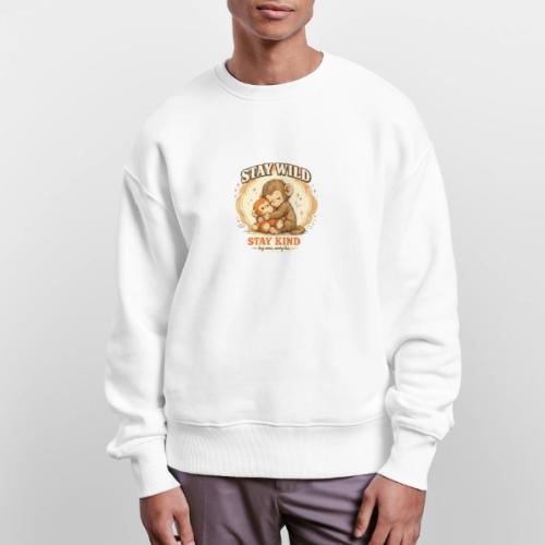 Stay Wild Stay Kind Punch Monkey Hug - Stanley/Stella Radder Unisex Oversized Organic Sweatshirt