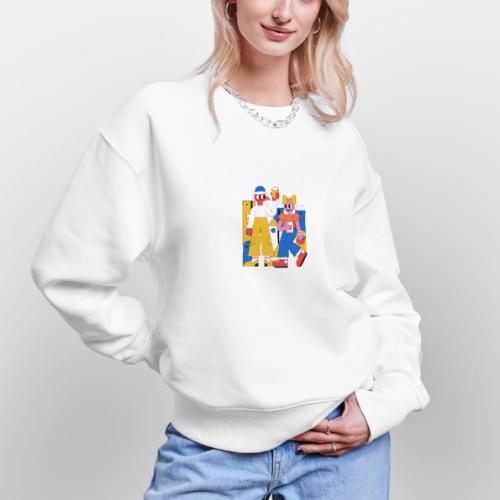 Bold Geometric Duo Pop Art - Stanley/Stella Radder Unisex Oversized Organic Sweatshirt