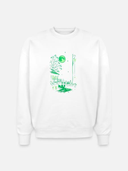 Moonlit Marina - Stanley/Stella Radder Unisex Oversized Organic Sweatshirt - white