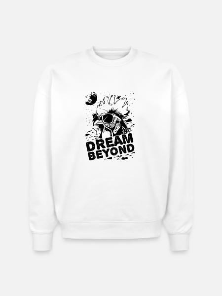Noir Glyphs Nightscape - Stanley/Stella Radder Unisex Oversized Organic Sweatshirt - white