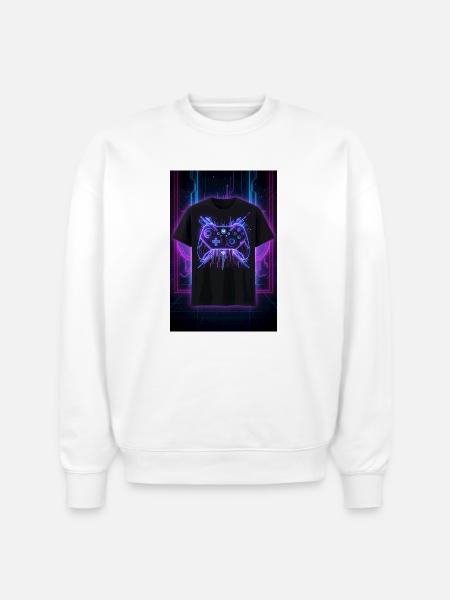 Neon Circuit Controller Glow - Stanley/Stella Radder Unisex Oversized Organic Sweatshirt - white