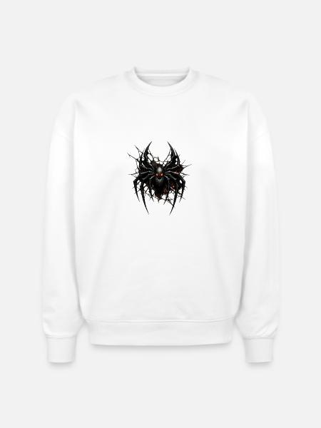 Inferno Spider Emblem - Stanley/Stella Radder Unisex Oversized Organic Sweatshirt - white
