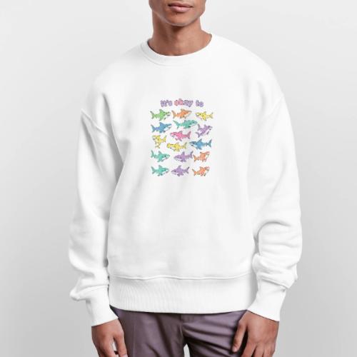 It’s Okay To – Cute Pastel Shark - Stanley/Stella Radder Unisex Oversized Organic Sweatshirt