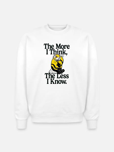 Minions The More I Think The Less I Know - Stanley/Stella Radder Unisex Oversized Organic Sweatshirt - white