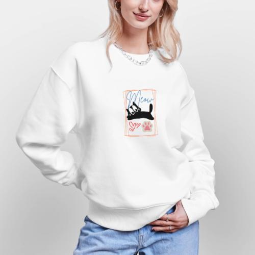 Meow Cat Paw Cute Kitty Lover Design - Stanley/Stella Radder Unisex Oversized Organic Sweatshirt