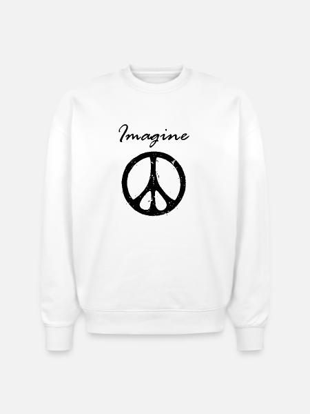 Imagine Peace - Stanley/Stella Radder Unisex Oversized Organic Sweatshirt - white