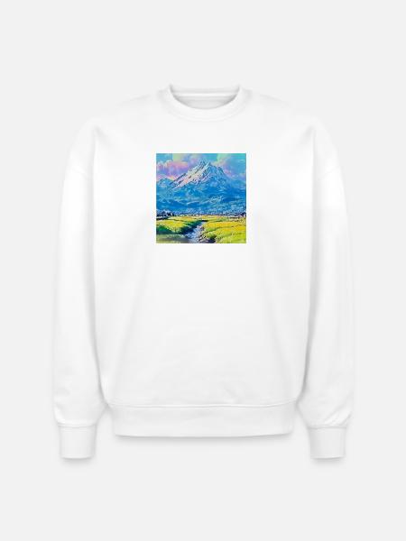 Landscape Horizon - Stanley/Stella Radder Unisex Oversized Organic Sweatshirt - white