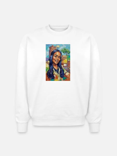 Bluehair City Portrait - Stanley/Stella Radder Unisex Oversized Organic Sweatshirt - white