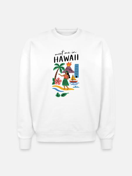 Hawaii Adventure Summer Tee - Stanley/Stella Radder Unisex Oversized Organic Sweatshirt - white