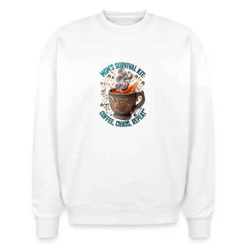 Mom's Survival Kit Tee | Coffee Chaos - Stanley/Stella Radder Unisex Oversized Organic Sweatshirt