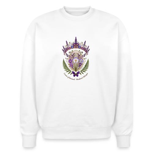 Spring Meadow Crown Tee, Cottagecore Renewal Gift - Stanley/Stella Radder Unisex Oversized Organic Sweatshirt