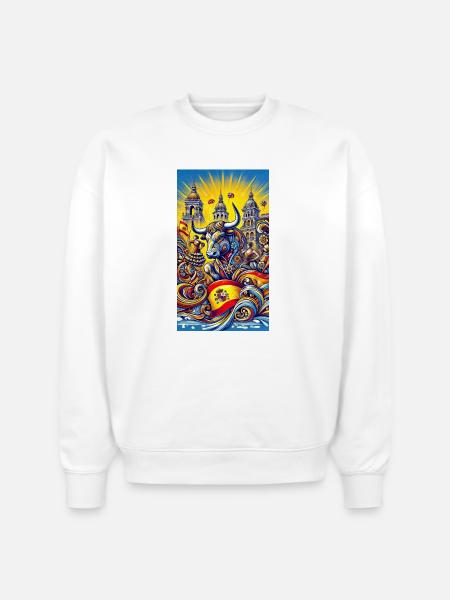 Spanien Stier Espana Design - Stanley/Stella Radder Unisex Oversized Organic Sweatshirt - white
