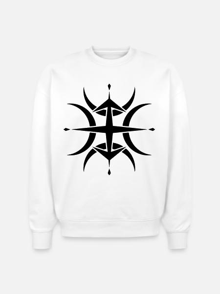 Tribal Compass Crop Circle - Stanley/Stella Radder Unisex Oversized Organic Sweatshirt - white
