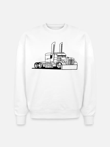 Comic style truck - Stanley/Stella Radder Unisex Oversized Organic Sweatshirt - white