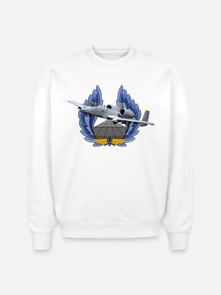 A-10 Thunderbolt - Stanley/Stella Radder Unisex Oversized Organic Sweatshirt - white
